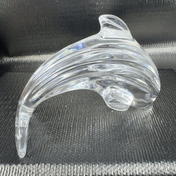Vintage Waterford Clear Crystal Leaping Dolphin Figurine Paperweight VTG Marked - Picture 7 of 10